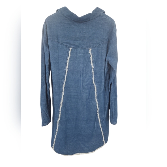 New Cloth and Stone Anthropologie Women's Raw Hem Shirt Dress Medium - Picture 6 of 6